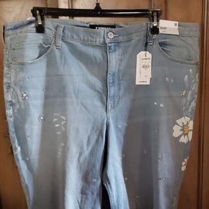 Express Beautiful floral with cute details jeans